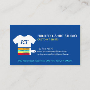 Navy Blue Custom T-Shirts Bags Clothing Business Card