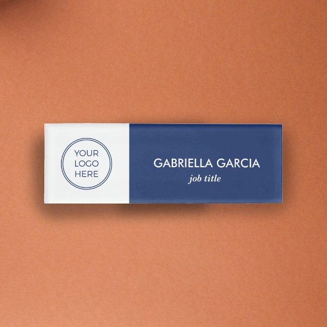 Navy Blue Customized Logo Employee Name Tag (Creator Uploaded)