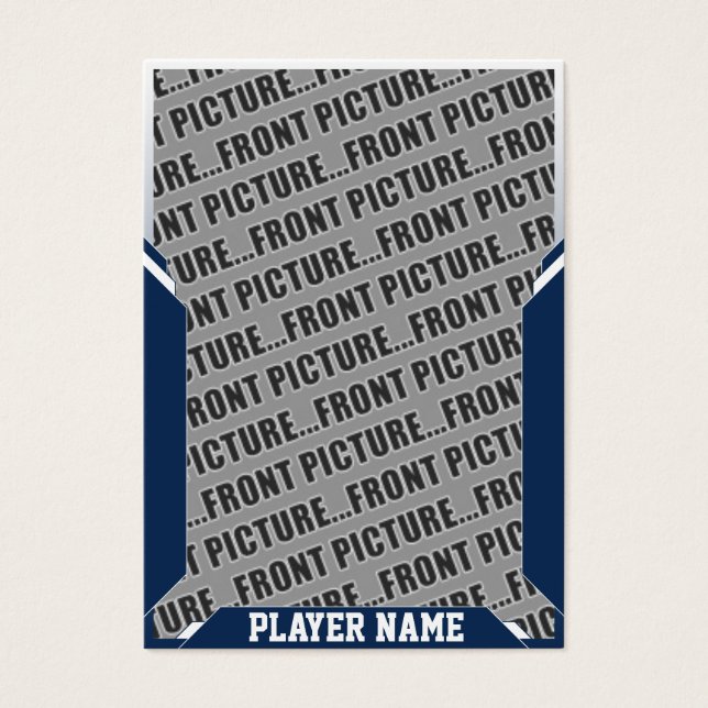 Navy Blue Customized Sports Trading Cards (Front)