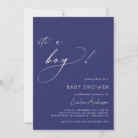 Navy Blue | Cute Simple It's a Boy Baby Shower