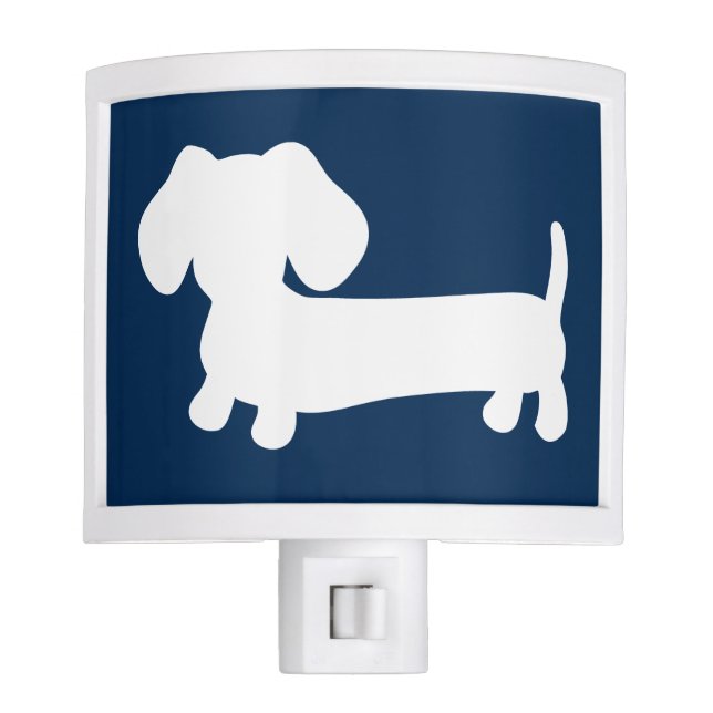 Navy Blue Dachshund Wiener Dog Night Light (Front)