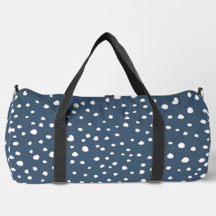 Navy Blue Dalmatian Spots, Dalmatian Dots, Dotted Duffle Bag
