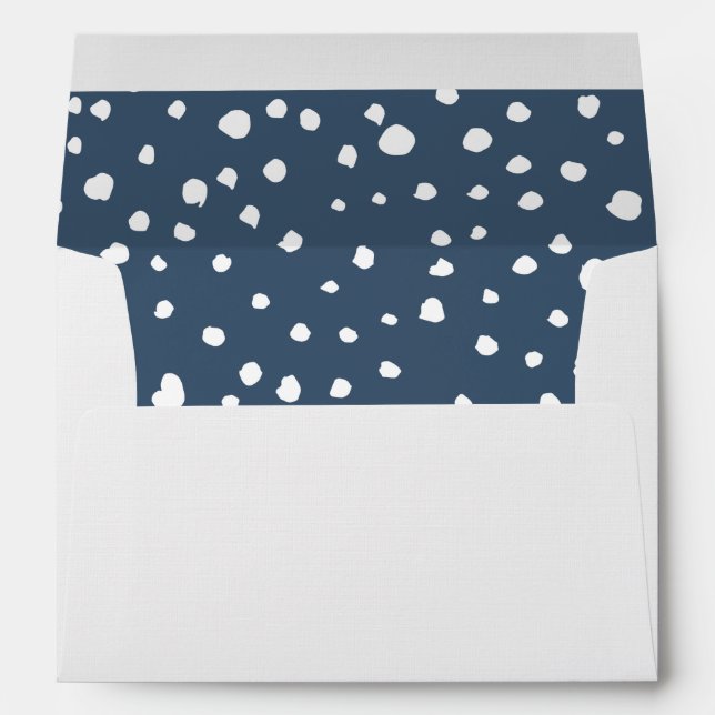 Navy Blue Dalmatian Spots, Dalmatian Dots, Dotted Envelope (Back (Bottom))