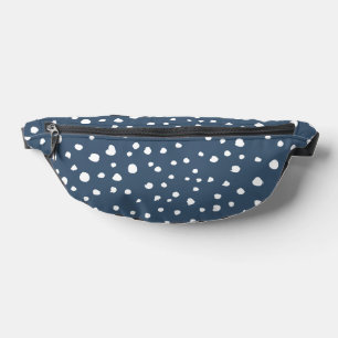 Navy Blue Dalmatian Spots, Dalmatian Dots, Dotted Fanny Pack