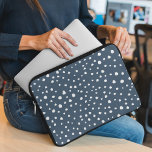 Navy Blue Dalmatian Spots, Dalmatian Dots, Dotted Laptop Sleeve<br><div class="desc">Cute,  fun and adorable dalmatian spots pattern in navy blue and white colour. Modern and trendy gift,  perfect for dalmatian lover in your life.</div>