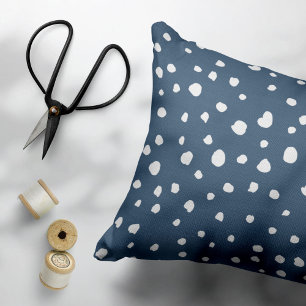 Navy Blue Dalmatian Spots, Dalmatian Dots, Dotted Pillowcase