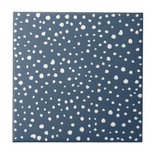 Navy Blue Dalmatian Spots, Dalmatian Dots, Dotted Tile
