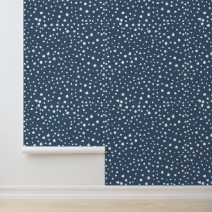 Navy Blue Dalmatian Spots, Dalmatian Dots, Dotted Wallpaper