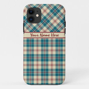 Navy Blue, Deep Red, Beige Plaid iPhone 5/5s Case