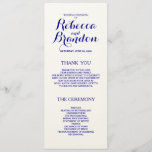 Navy Blue Designer Script Custom Wedding Program<br><div class="desc">Beautiful Typography Wedding Programs you can customize. Navy blue text on ivory cream background paper. Design by Elke Clarke © Available at www.zazzle.com/monogramgallery. Add all your personal information to create a simple yet sophisticated program which your ushers can hand out as your guests enter the church or are seated where...</div>