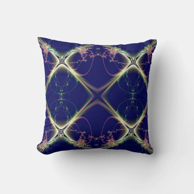 Navy Blue Diamond Design Throw Pillow (Front)