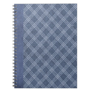 Navy Blue Diamond Plaid Grunge Journal Notebook
