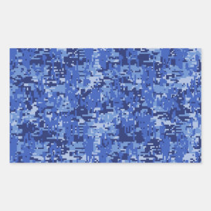Navy Blue Digital Pixels Camouflage Texture Decor Sticker
