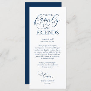 Navy Blue, Dinner Place Setting Thank You Card