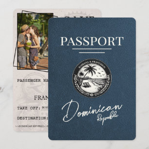 Navy Blue Dominican Republic Passport Save The Date