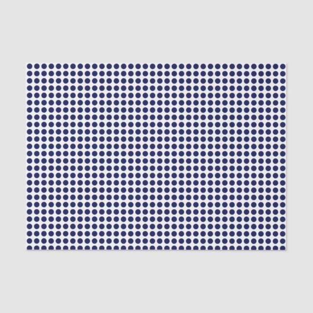 Navy Blue Dots on White Tissue Paper (Front)