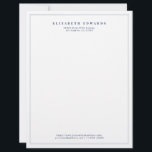 Navy Blue Double Border Simple Elegant Minimalist Letterhead<br><div class="desc">Navy Blue Double Border Simple Elegant Minimalist Letterhead</div>