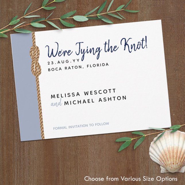 ⚓️ Navy Blue & Dusty Blue Tying The Knot Nautical  Save The Date (⚓️ Navy Blue & Dusty Blue Tying The Knot Nautical Save The Date
)