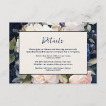 Navy Blue & Dusty Blush Pink Floral Wedding