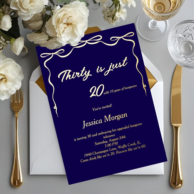 Navy blue Editable Elegant Party 30th Birthday (Creator Uploaded)