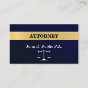 Navy Blue Elegant Attorney Business Card