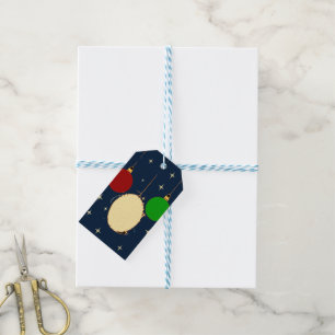 Navy Blue Elegant Christmas Ornament Gift Tag