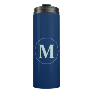 Navy Blue elegant monogram personalized Thermal Tumbler