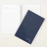 Navy Blue Elegant Simple Minimalist Personalized Planner<br><div class="desc">Navy Blue Elegant Simple Minimalist Personalized Notebook featuring your name and year in modern script. Our planner is here to help you achieve your goals. It provides a way to stay organized and reflect on your life. With a simple undated design, you can use this planner for any occasion: from...</div>