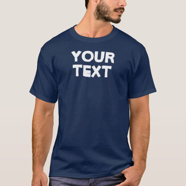 Navy Blue Elegant Template Modern Men's T-Shirt (Front)