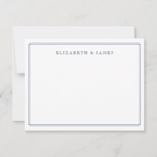 Navy Blue Elegant Vintage Minimalist Personalized Card
