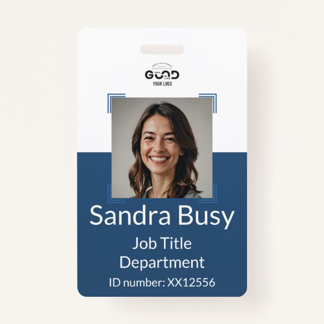 Navy Blue | Employee Photo ID Company Badge (Front)