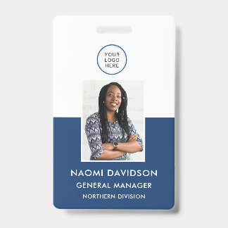 Navy Blue Employee Photo ID Company Badge
