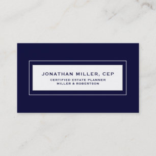 Navy Blue Estate Planner Business Card
