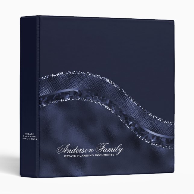 Navy Blue Estate Planning Will Trust Binder (Front/Spine)