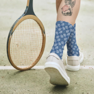 Navy Blue Eye Spooky Pattern Cool & Funny Creepy Socks