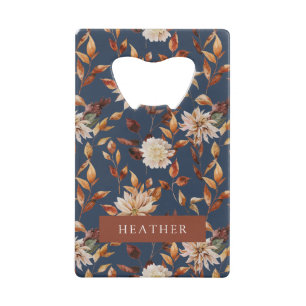 Navy Blue Fall Credit Card Bottle Opener