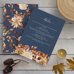 Navy Blue Fall Wedding Enclosure Card
