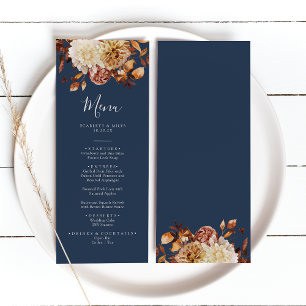 Navy Blue Fall Wedding Menu