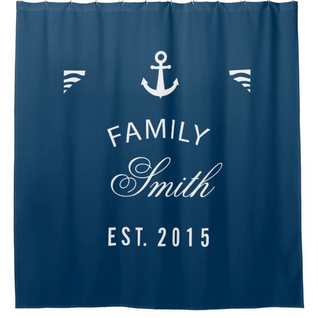 Navy Blue Family Nautical Anchor Personalized (Front)