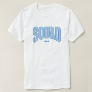 Navy + Blue Faux Glitter SQUAD Bachelorette T-Shirt