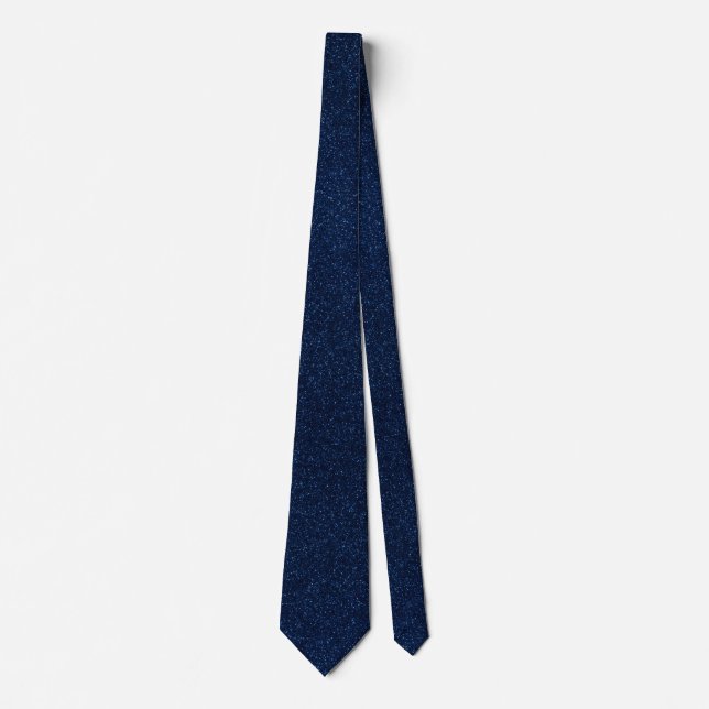 Navy Blue Faux Glitter Wedding, Work, Graduation  Tie (Front)