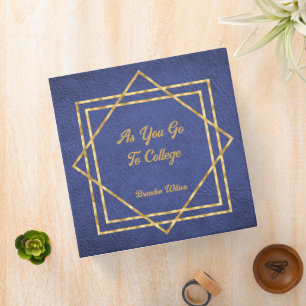 Navy Blue Faux Leather Binder