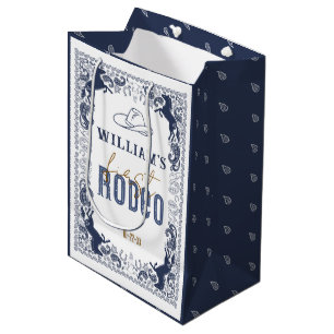 Navy Blue First Rodeo Birthday Gift Bag – Western