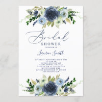 Navy Blue floral bridal shower