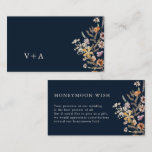 Navy Blue Floral Honeymoon Wish Enclosure Card<br><div class="desc">This stylish & elegant honeymoon wish details enclosure card features gorgeous hand-painted watercolor wildflowers arranged as a lovely bouquet perfect for spring,  summer,  or fall weddings. Find matching items in the Navy Blue Boho Wildflower Wedding Collection.</div>