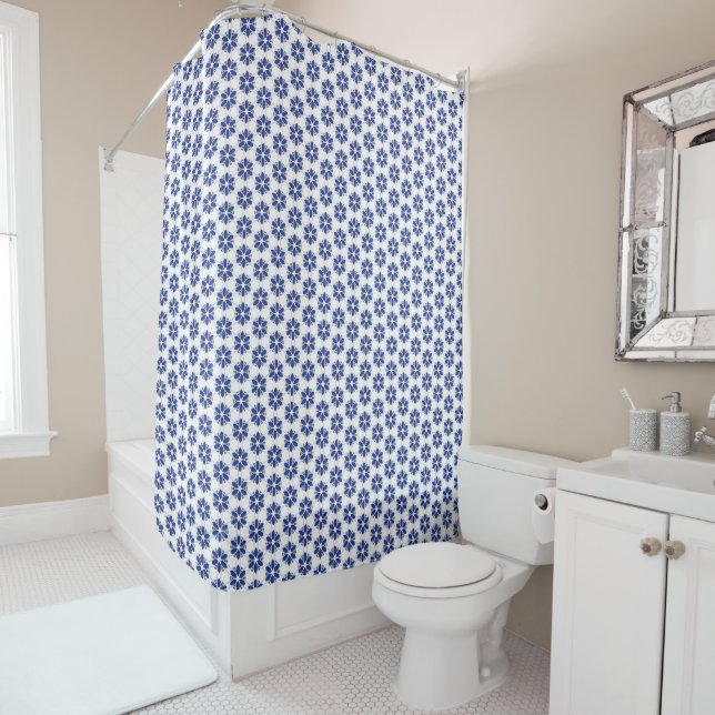 Navy Blue Floral Mosaic (In Situ)