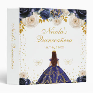 Navy Blue Floral Princess Photo Album Binder
