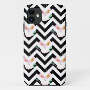 Navy Blue Floral Throw Pillows iPhone 11 Case
