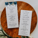 Navy Blue Floral Wedding Ceremony Program<br><div class="desc">Elegant wedding program featuring watercolor illustration of navy blue peony with greenery. All the wedding ceremony information and the wedding party's name listed on this program.</div>
