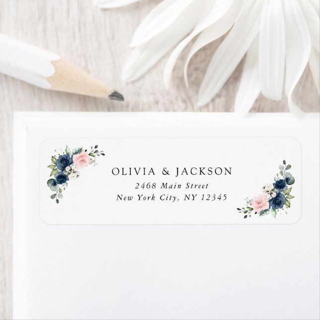 Navy Blue Flowers, Pink Flowers, Floral Wedding (Insitu)